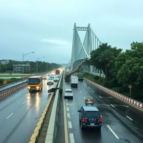 Trânsito na ponte da Apae em Tatuí